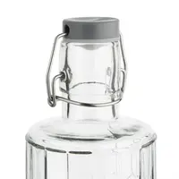 Glaswasserflasche 1 Liter mit Verschluss – Hotel-Wasserflasche – 6 Stück