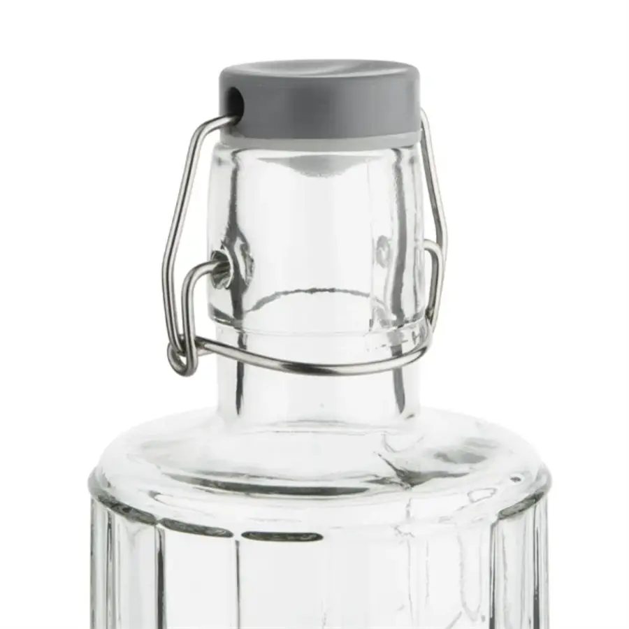 Glaswasserflasche 1 Liter mit Verschluss – Hotel-Wasserflasche – 6 Stück
