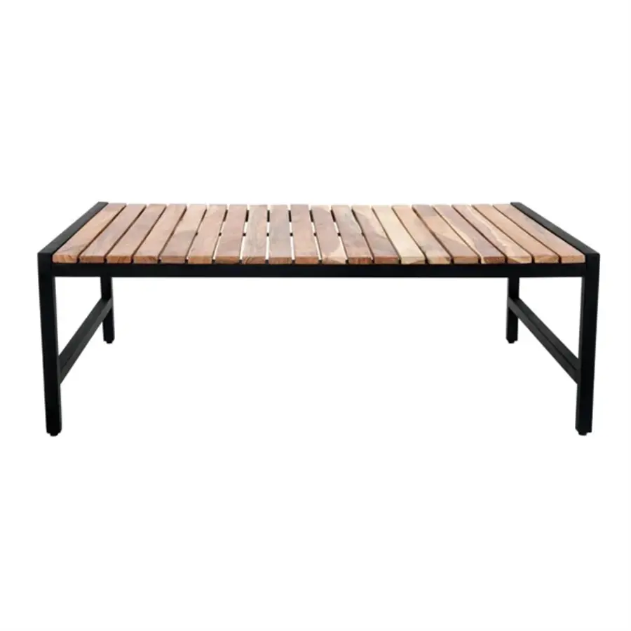 Bolero | Low coffee table in steel and acacia | 1200 x 800 mm