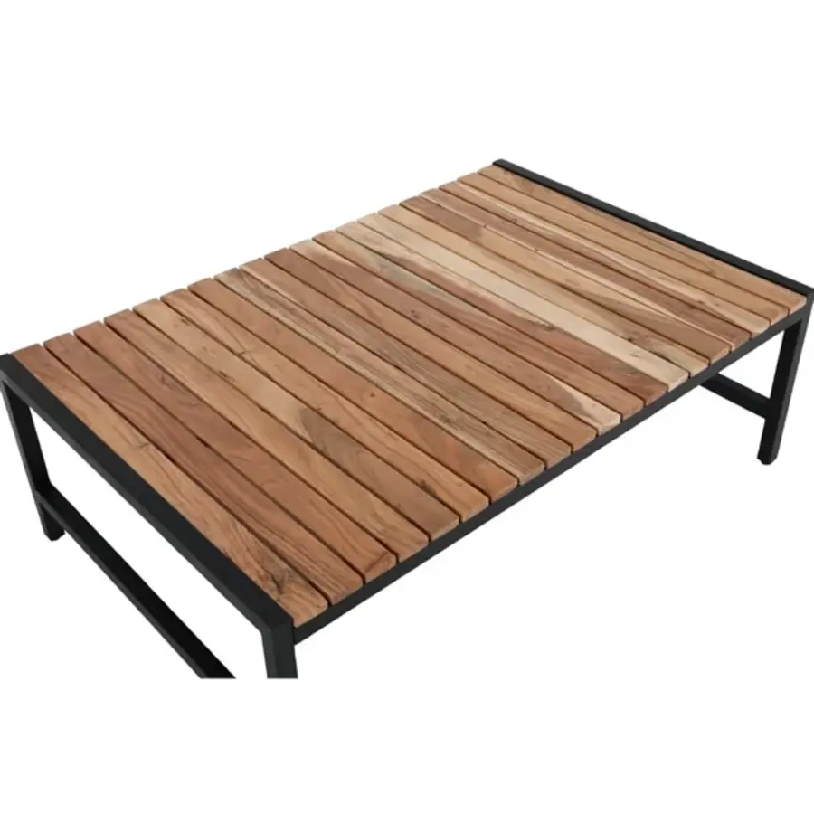 Bolero | Low coffee table in steel and acacia | 1200 x 800 mm