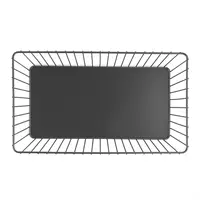 Plateau de présentation alimentaire rectangulaire en fil métallique Olympia | Noir | 330x190x100mm