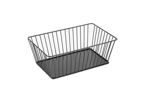  Olympia Plateau de présentation alimentaire rectangulaire Olympia Wire | Noir | 280x180x100mm 