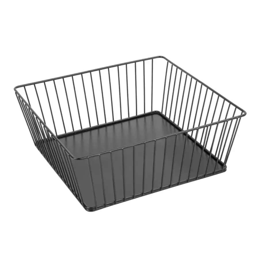 Olympia Draht-Speisentablett, quadratisch | Schwarz | 280x280x100mm