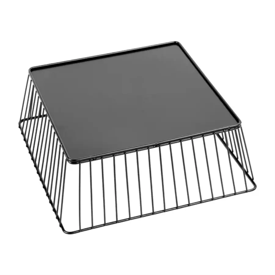Olympia Draht-Speisentablett, quadratisch | Schwarz | 280x280x100mm