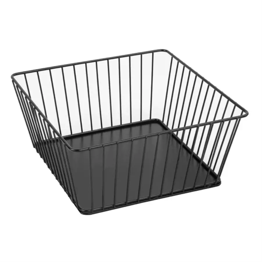 Olympia Draht-Speisentablett, quadratisch | Schwarz | 230x230x100mm