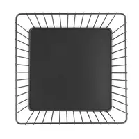 Plateau de présentation alimentaire carré en fil de fer Olympia | Noir | 230x230x100mm