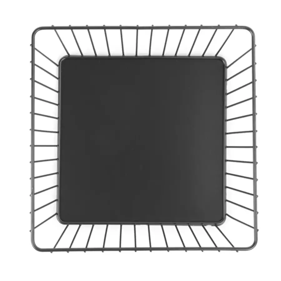 Olympia Draht-Speisentablett, quadratisch | Schwarz | 230x230x100mm
