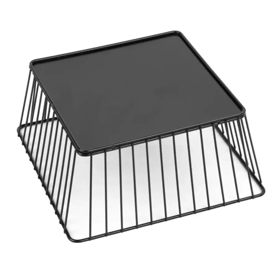 Olympia Draht-Speisentablett, quadratisch | Schwarz | 230x230x100mm