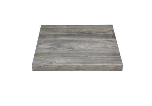 Bolero Plateau de table carré en mélamine pré-percé Bolero | Gris cendré | 700 mm 