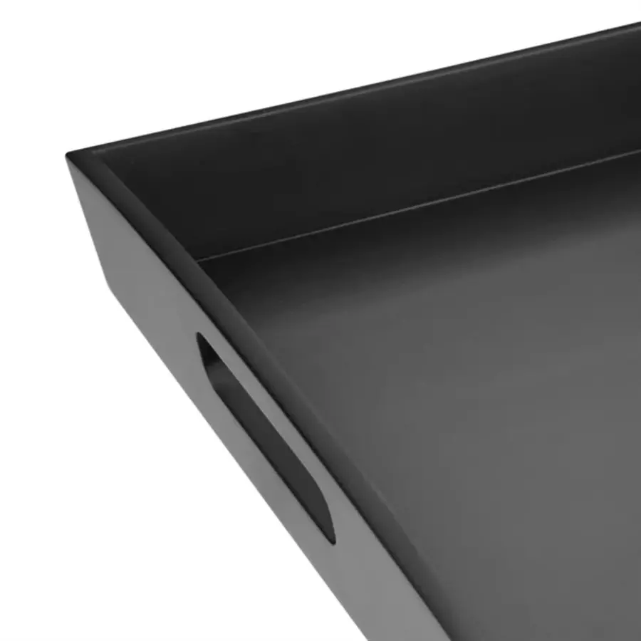 Olympia Bambus schwarzes großes Tablett | 510x350x70mm