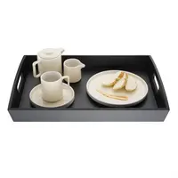 Grand plateau Olympia en bambou noir | 510x350x70mm