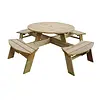 Rowlinson round wooden picnic table | 200(Ø)cm
