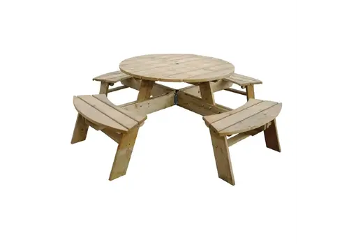  Rowlinson round wooden picnic table | 200(Ø)cm 