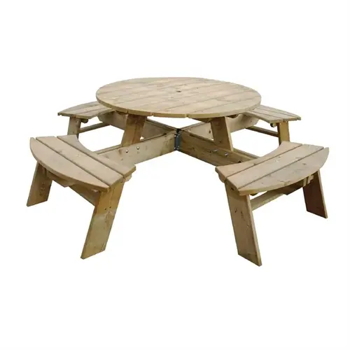  Rowlinson round wooden picnic table | 200(Ø)cm 