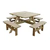 Rowlinson square wooden picnic table | 198cm