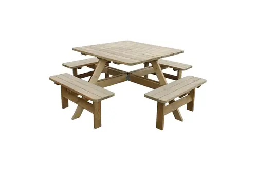  Rowlinson square wooden picnic table | 198cm 