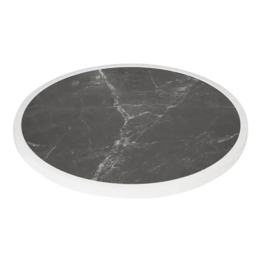 Bolero runde Tischplatte | Fiberglas dunkler Graniteffekt | 580 mm