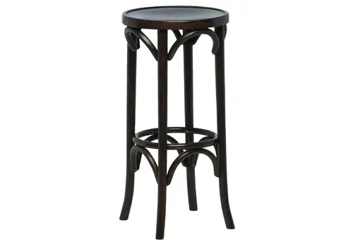  Bois courbé Fameg | tabouret de bar haut, assise en noyer et dossier en bois de hêtre 