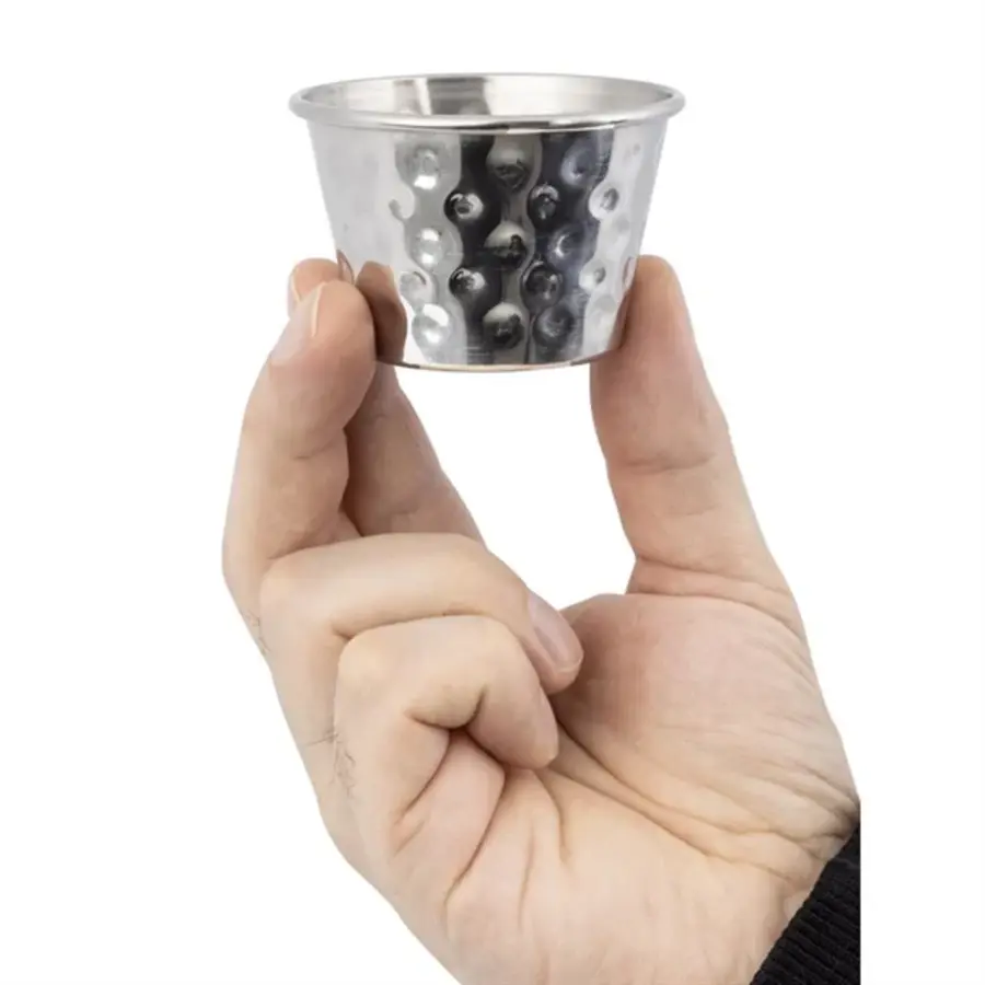 Olympia Soßenbecher gehämmert Edelstahl | 70 ml | (Feld 12)