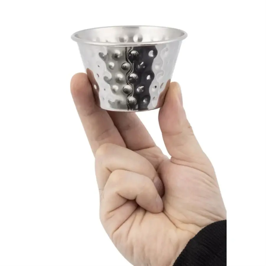 Olympia Soßenbecher gehämmert Edelstahl/Edelstahl |115ml | (Feld 12)