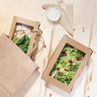 Fiesta recycelbare Salatboxen mit PET-Fenster | 1200 ml | (150 Stück)