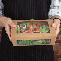 Fiesta recycelbare Salatboxen mit PET-Fenster | 1600ml | (100 Stück)
