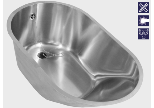  HorecaTraders Babybadewanne | Edelstahl | B 700 x T 400 x H 250 mm 