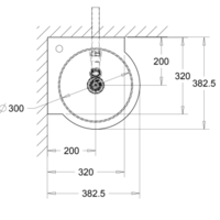 Lavabo d'angle | rond | acier inoxydable | 32x32x13,5 cm
