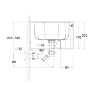 Lavabo mural en acier inoxydable 400 x 320 x 225 mm – Lave-mains compact en acier inoxydable