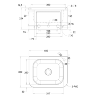 Lavabo mural en acier inoxydable 400 x 320 x 225 mm – Lave-mains compact en acier inoxydable