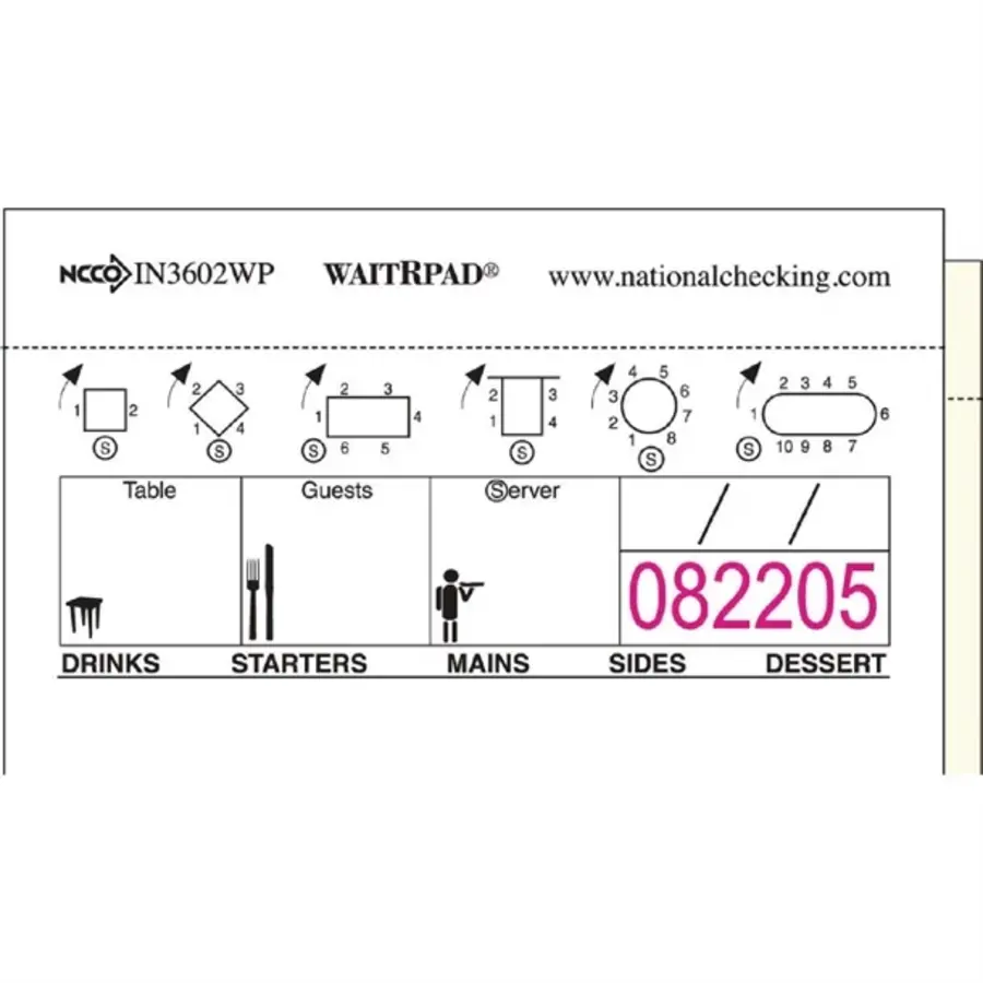 Serving pad 50 tickets 1 copy | (10 pieces)