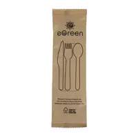 eGreen individually wrapped 4-in-1 wooden cutlery set | (250 pieces)