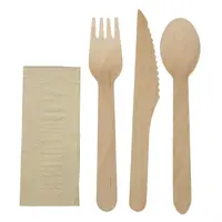eGreen individually wrapped 4-in-1 wooden cutlery set | (250 pieces)