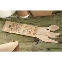 eGreen individually wrapped 4-in-1 wooden cutlery set | (250 pieces)