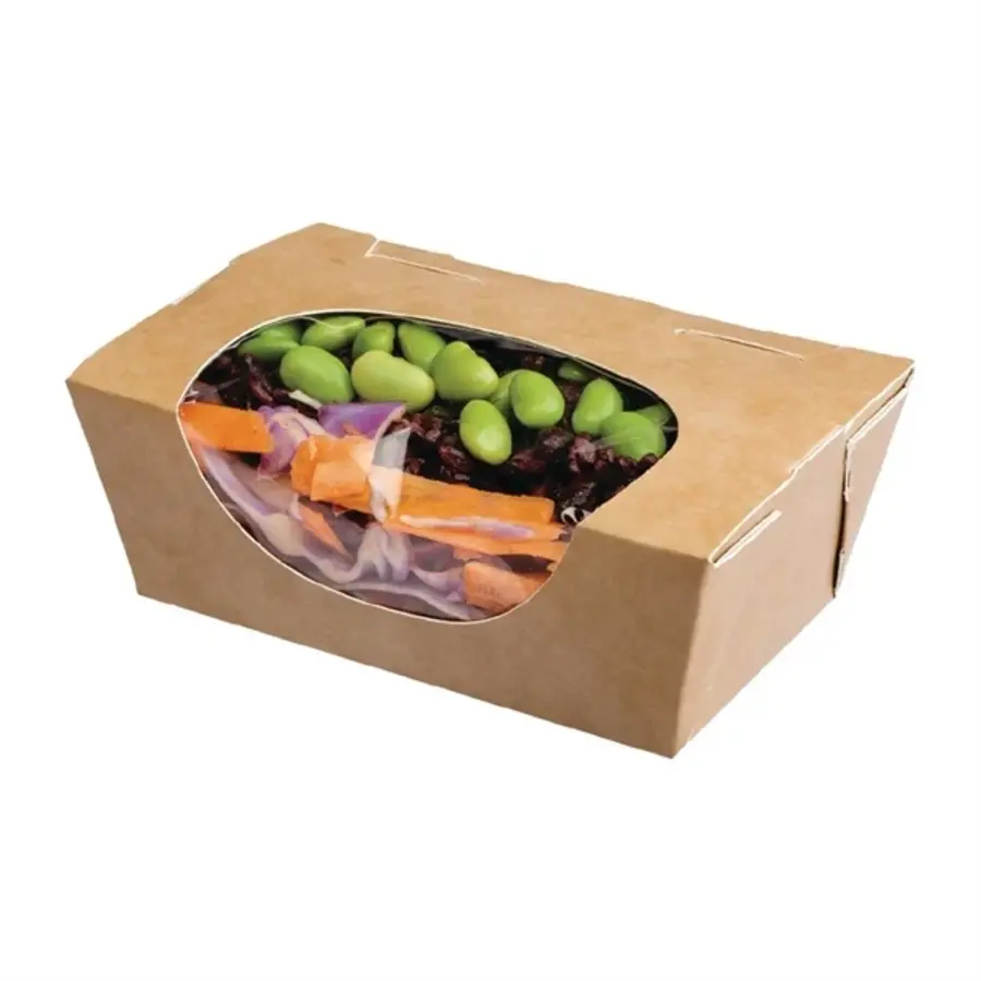 Kompostierbare Salatboxen aus Kraftpapier von Colpac Zest | 500ml | (500 Stück)