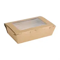 Recycelbare Salatboxen mit PET-Fenster | 700ml | (200 Stück)