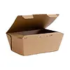 HorecaTraders compostable ribbed cardboard containers medium | 60(H)x 150(W)x 110(D)mm | (300 pieces)