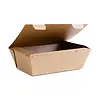 HorecaTraders Compostable ribbed cardboard containers large | 60(H)x 130(W)x 195(D)mm | (300 pieces)