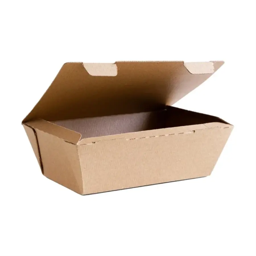 Compostable ribbed cardboard containers large | 60(H)x 130(W)x 195(D)mm | (300 pieces)