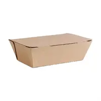 Compostable ribbed cardboard containers large | 60(H)x 130(W)x 195(D)mm | (300 pieces)