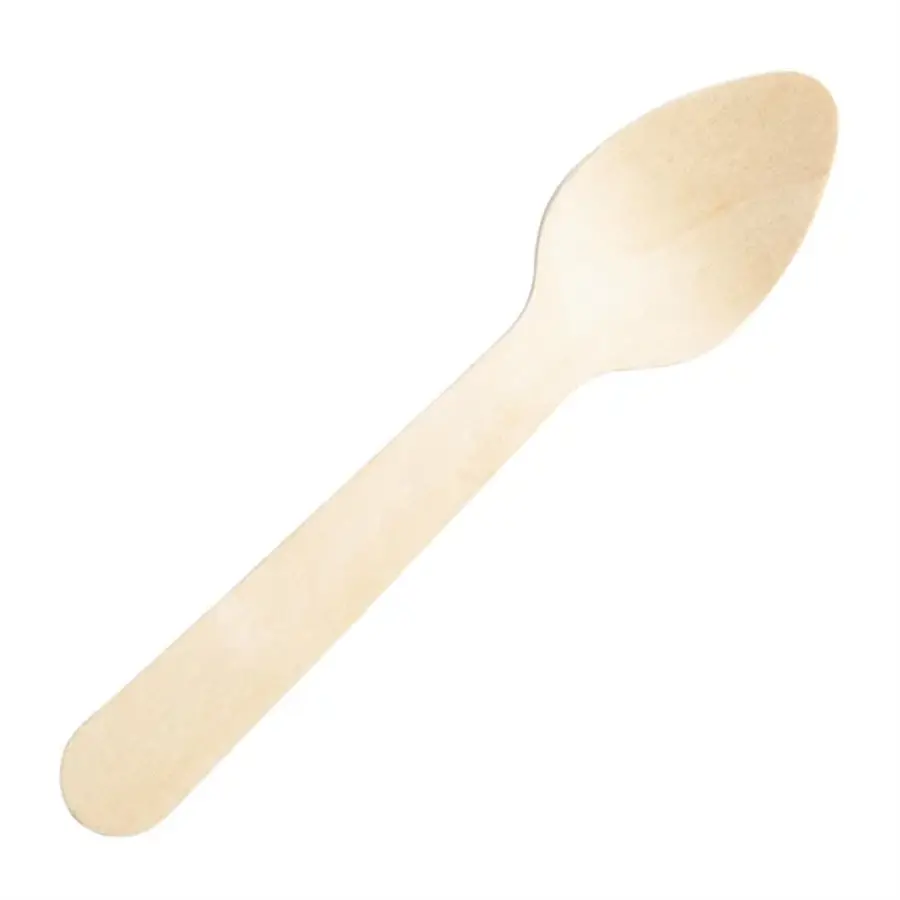 Cuillères à café en bois compostables emballées individuellement | (500 pièces)