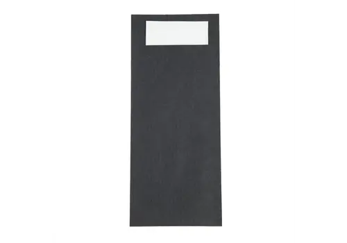  HorecaTraders Sac à couverts noir Europochette avec serviette blanche | (500 pièces) 