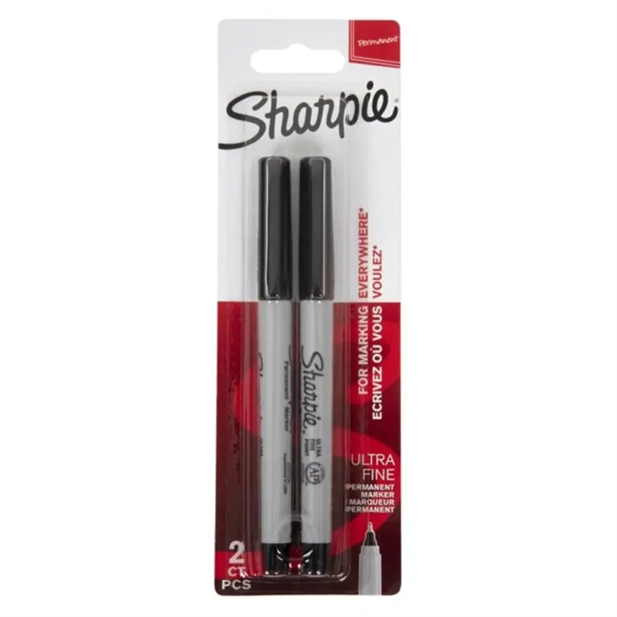 Sharpie Ultra Fine Permanentmarker | Schwarz | (2 Stück)