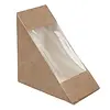 HorecaTraders Boîtes à sandwich triangulaires recyclables en kraft Colpac avec fenêtre en PLA | (500 pièces)