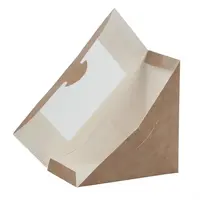 Colpac recycelbare dreieckige Sandwichboxen aus Kraftpapier mit PLA-Fenster | (500 Stück)