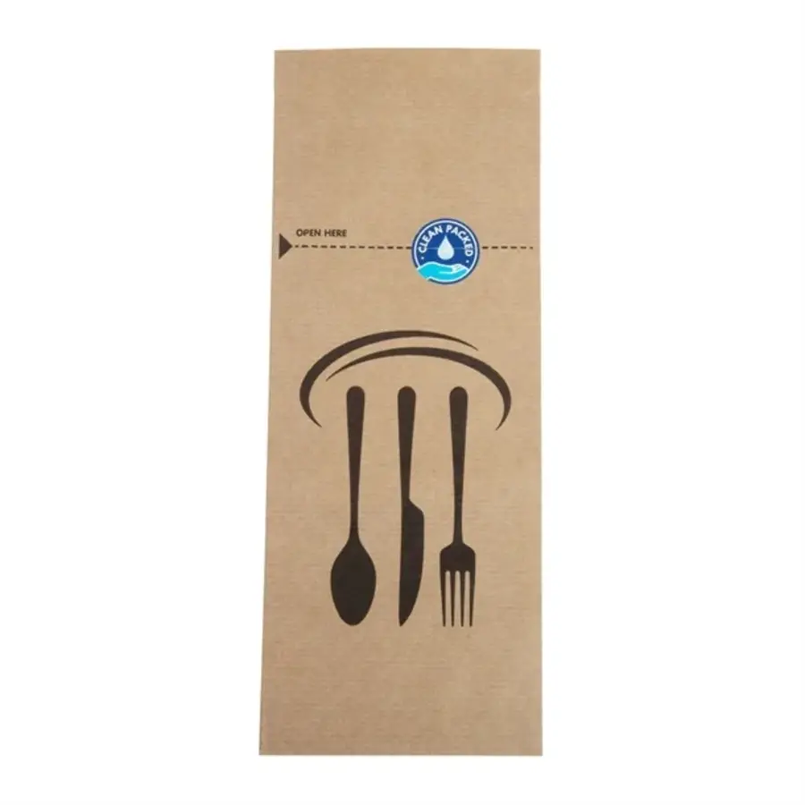 Besteckbeutel aus recycelbarem und verschließbarem Kraftpapier | (2000 Stück)