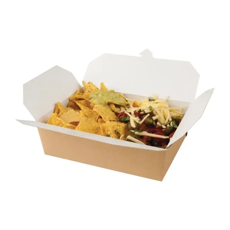 Boîtes alimentaires recyclables en papier kraft Colpac allant au micro-ondes | 1950 ml | (200 pièces)