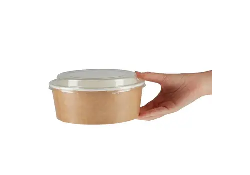  HorecaTraders Colpac recyclable kraft salad bowls with lid large | 1300ml | (150 pieces) 