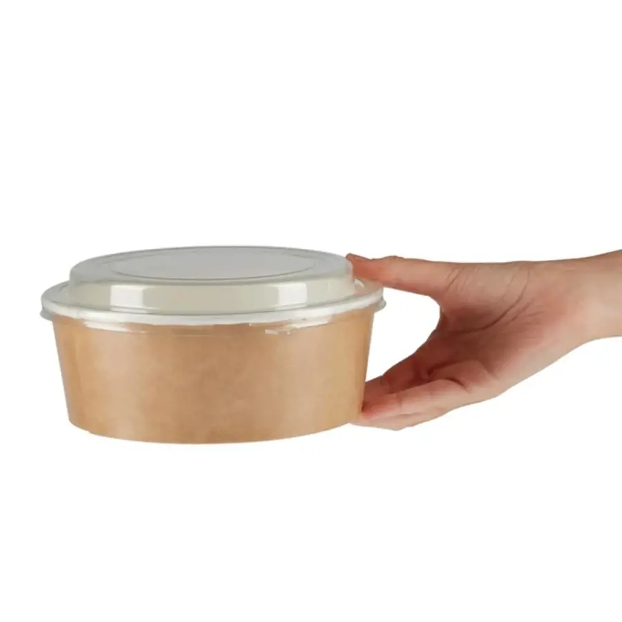 Bols à salade kraft recyclables Colpac avec couvercle grand format | 1300 ml | (150 pièces)