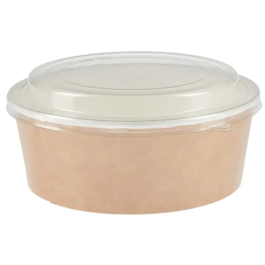 Bols à salade kraft recyclables Colpac avec couvercle grand format | 1300 ml | (150 pièces)